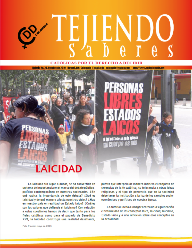 Tejiendo Saberes Laicidad 2010 Católicas Por El Derecho A Decidir 2200